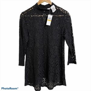 $88 NWT Neiman Marcus black lace mini dress S